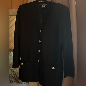 St. John Black Jacket with Gold Buttons